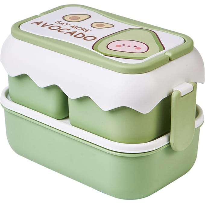 Leuke draagbare lunchbox voor studenten, magnetronbestendig, cartoon bentobox met onafhankelijk compartiment