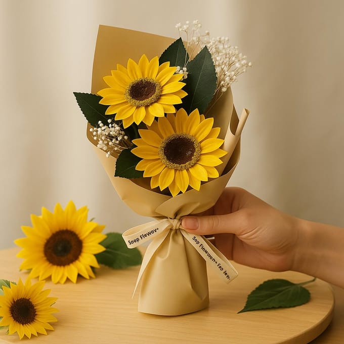 Soap Flower - Two Sunflower Bouquet