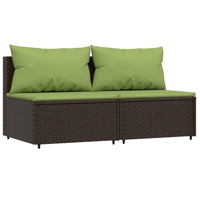 vidaXL - 3-delige - Loungeset - met - kussens - poly - rattan - bruin