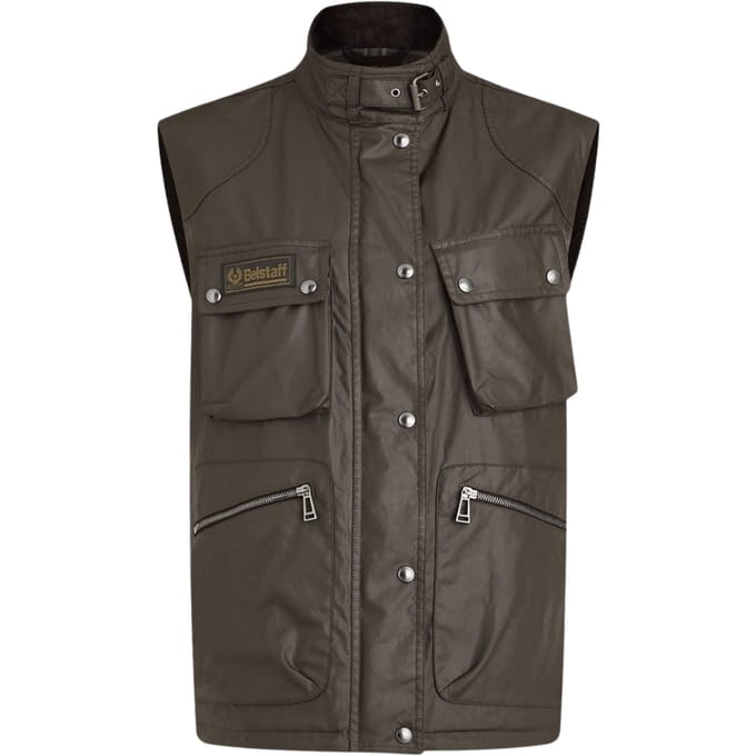 Belstaff Waxed Edition donkergroen giletjack