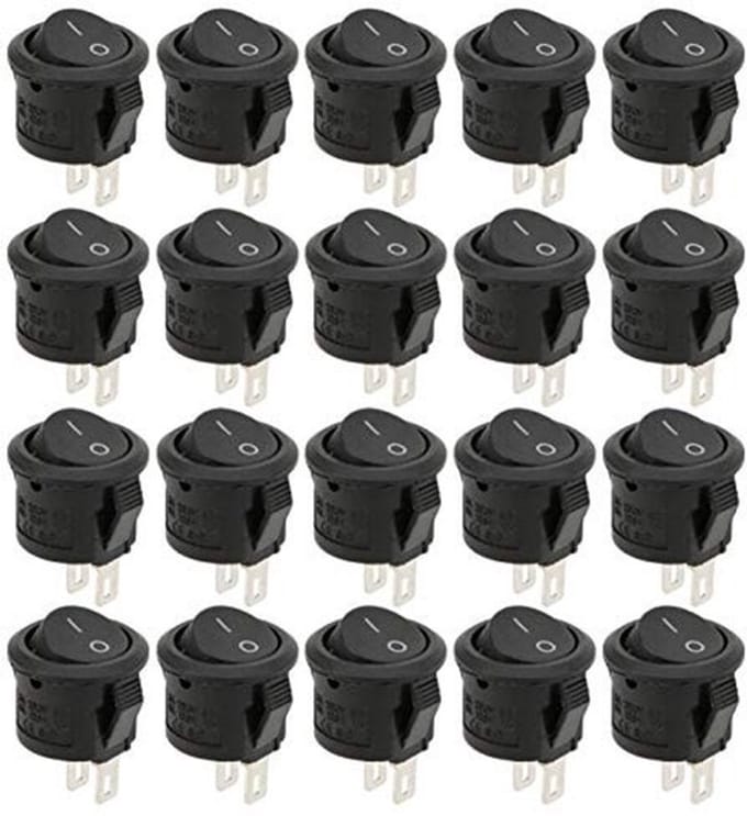 Allecto - Mini tuimelschakelaar - Zelfvergrendeling - 20 stuks