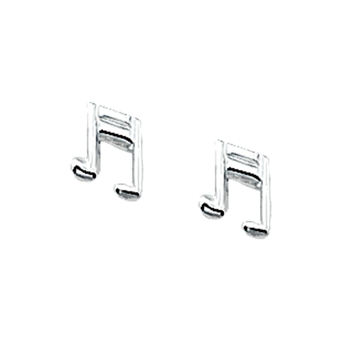 TFT Oorknoppen Muzieknoot Zilver Glanzend 6 mm x 5 mm