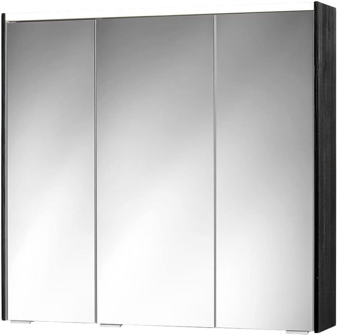 Badkamer Spiegelkast met LED Verlichting 80 cm Breed - Houten Decor Donker