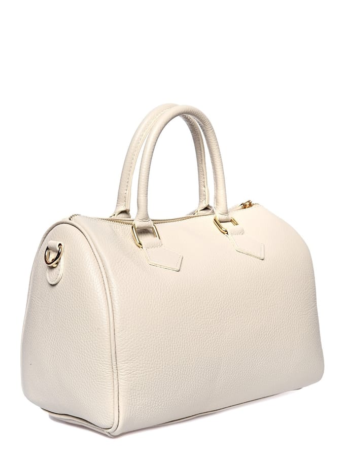 Roberta M Beige Rundleer Tas