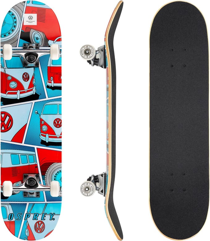 Osprey x Volkswagen® Comic – Skateboard – 31 inch – Double Kick – ABEC 7 – 7-laags Esdoorn