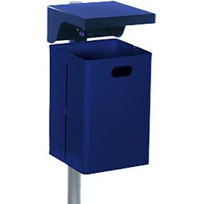 Afvalbak met overkapping, blauw (RAL 5013)
