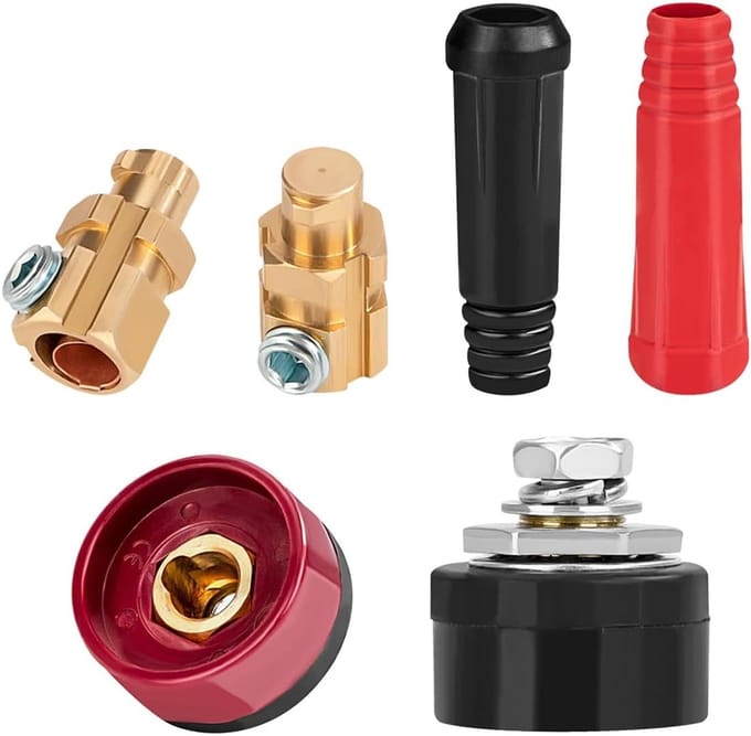 2 sets laskabel-aansluitbussen snelkoppeling 200 ampère voor wiglasapparaten en accessoires