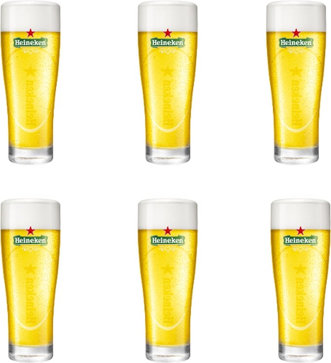 Heineken Bierglazen Ellipse 25cl Doos 6 stuks
