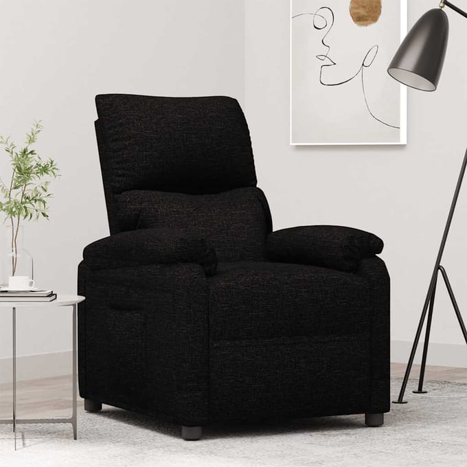 vidaXL - Fauteuil - verstelbaar - stof - zwart