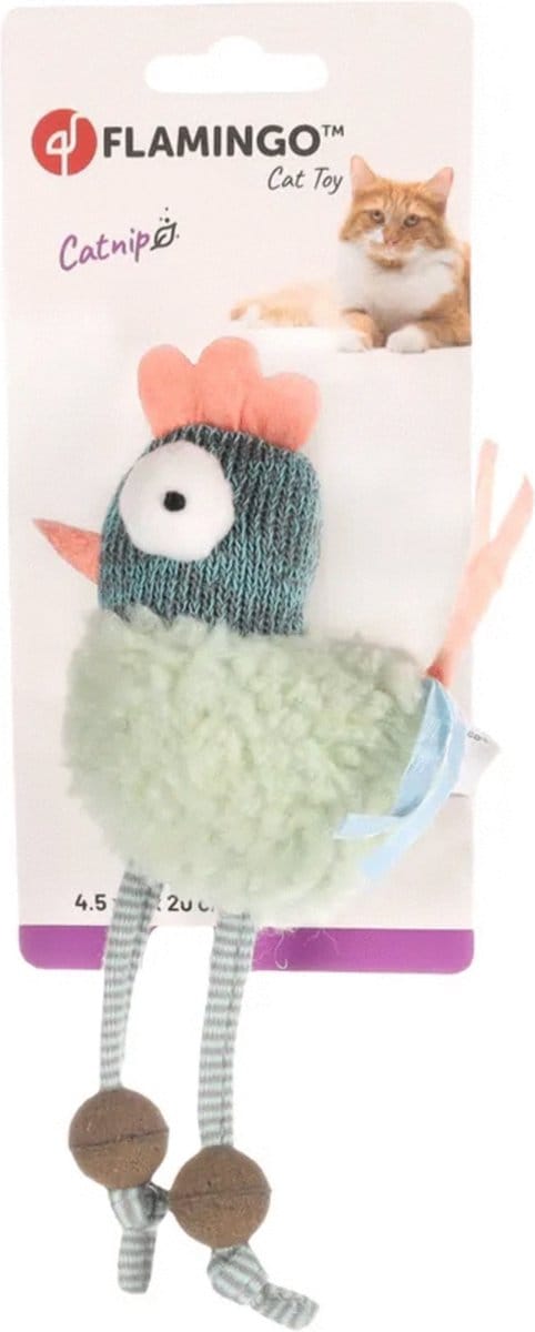 Flamingo Quinty Vogel - Kattenspeelgoed - 20x11 cm Blauw