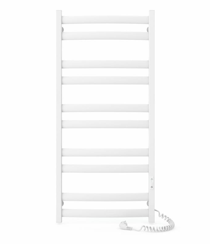 Elektrische handdoekradiator ATLANT 500x1200 met ECO-timer, 300W, Wit