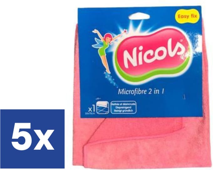 Nicols 2-in-1 Microvezel Dweil - 5 Stuks