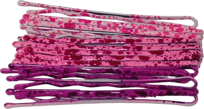 Schuifspelden roze tinten met patroon per 20 stuks.