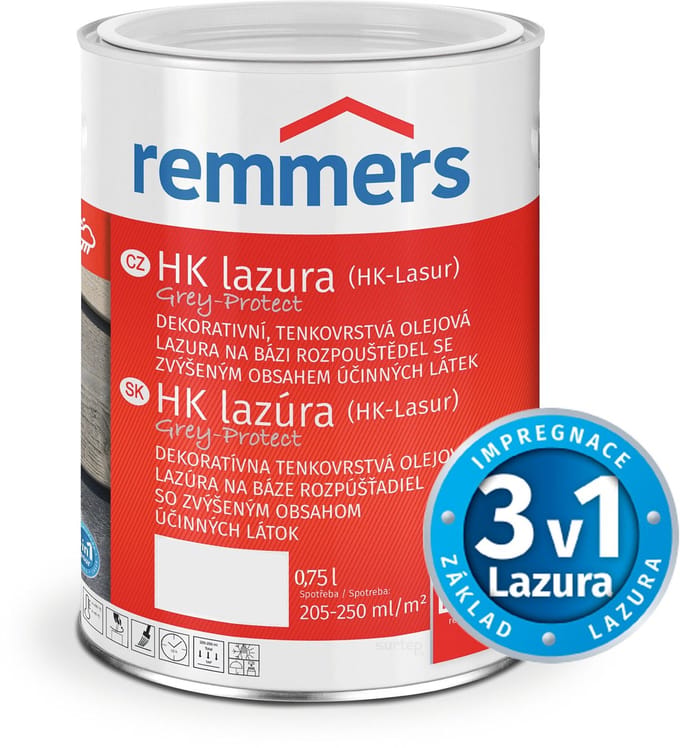 Remmers HK-Lazuur 3in1 - Watergrijs - 2.5 liter