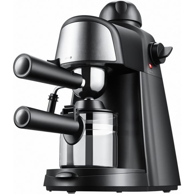 Espressomachine 5 bar 2-4 kopjes 240 ml capaciteit 800 W espressomachine met stoommelkopschuimer EU Plug zwart