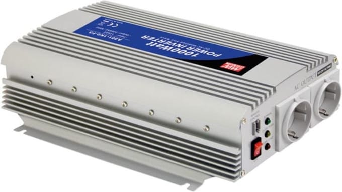 Mean Well MEAN WELL - DC-AC INVERTER MET GEMODIFICEERDE SINUSGOLF - 1000 W - DUITS STOPCONTACT