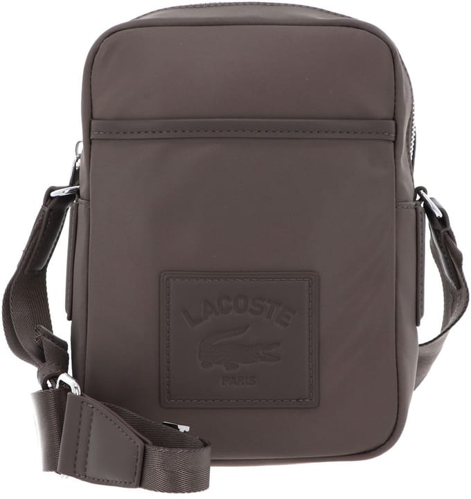 LACOSTE schoudertas Vertical Camera Bag Morel Taupe