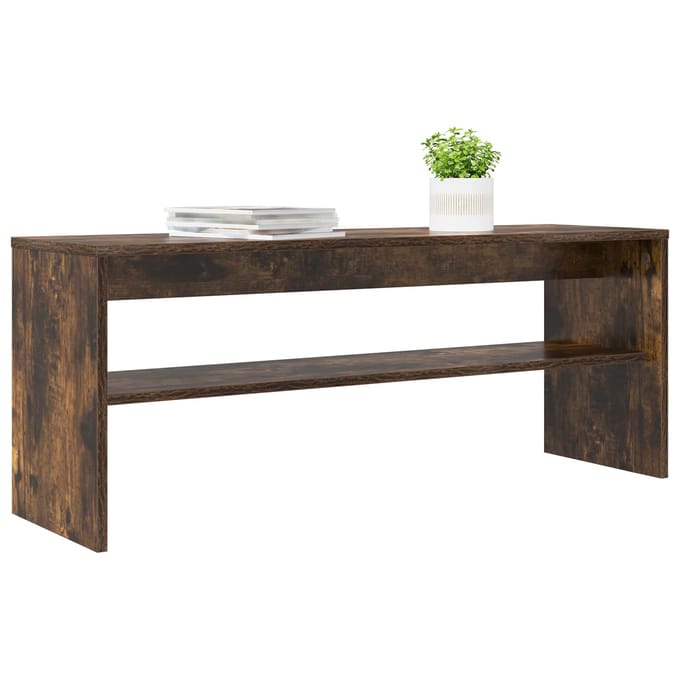 vidaXL - TV - Kast - 100 - x - 30 - x - 40 - cm - Gerookt - eiken - Bewerkt - hout