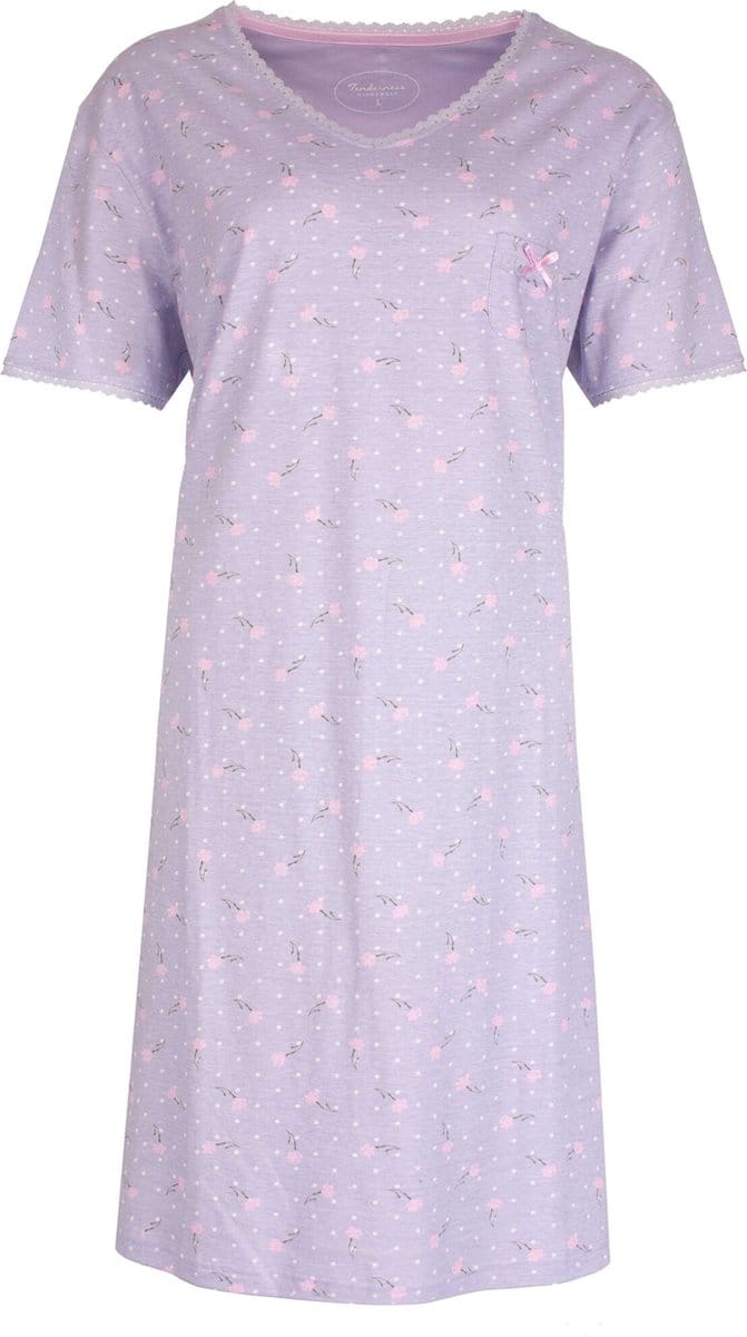 Tenderness Dames Nachthemd - Slaapkleed - Lavendel Lila - Maat S
