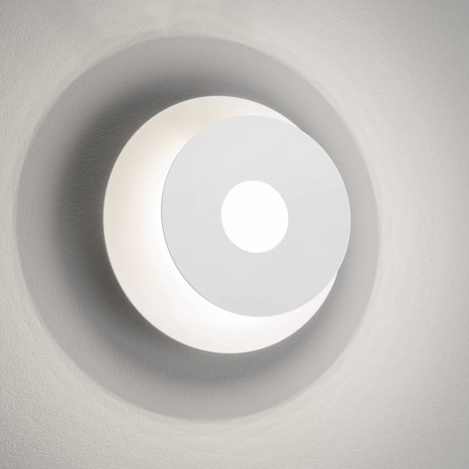 FISCHER & HONSEL LED wandlamp Hennes, Ø 18 cm, wit