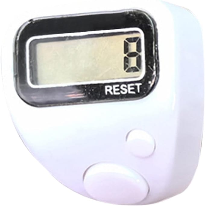 Digitale Vingerteller - Ring Teller - Activiteiten Tellen - Stil Display - 5 Cijfers - Wit