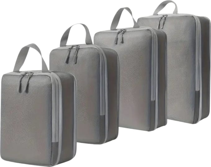 Nivard Koffer Organizer Set - Packing Cubes - Compressie - Travel - Compression - Set - Grijs