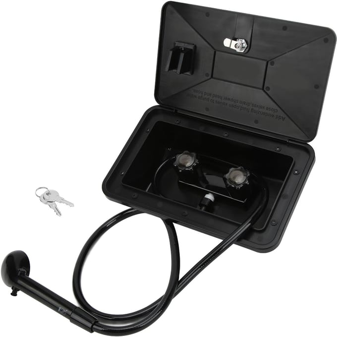 Zwarte ABS Buiten Douchecabine Kit met 2 Sleutels RV Accessoires voor Camper Motorhome Caravan black