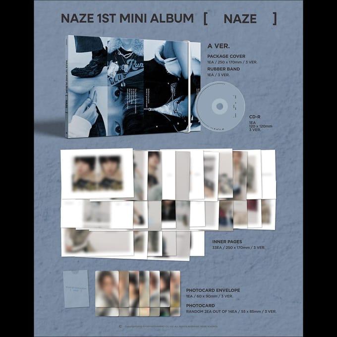 NAZE [NAZE] 1e Mini Album + Gratis Cadeau Random ver. gray