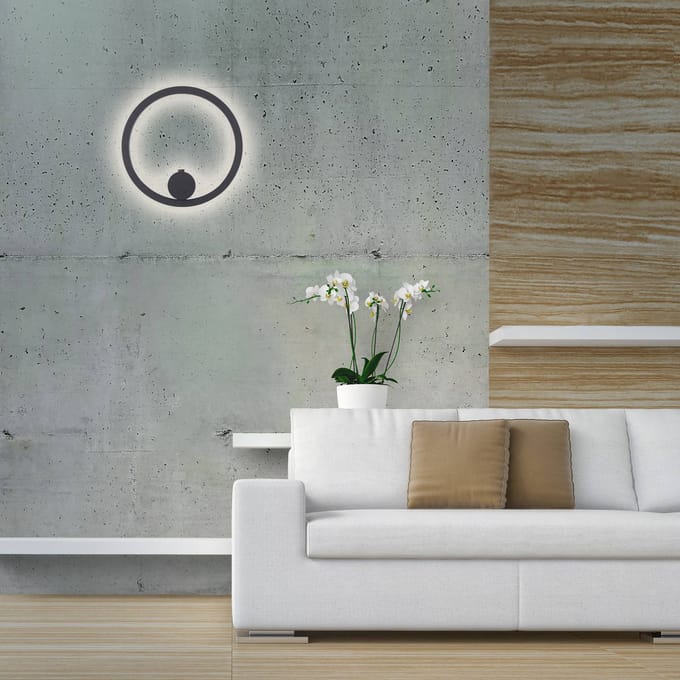 JUST LIGHT. GmbH JUST LIGHT. LED wandlamp Archie op batterijen, zwart, 3.000 K