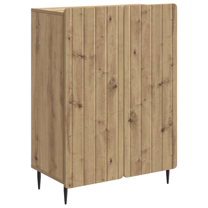 vidaXL - Dressoir - Artisanaal - eiken - 66 - x - 34,5 - x - 92 - cm - Bewerkt - hout