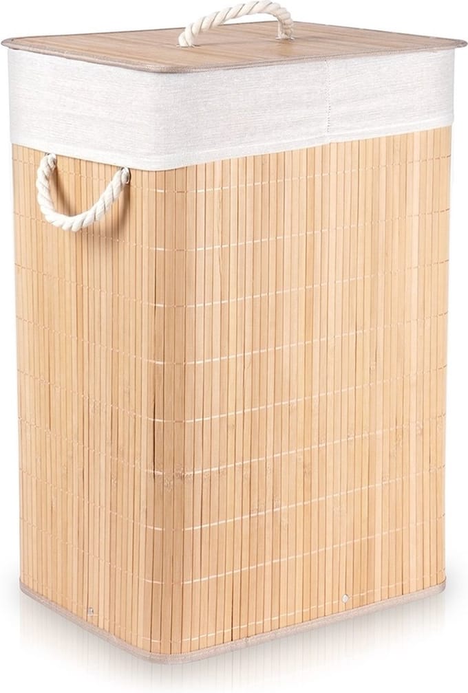 Wasmand Bamboe Beige 70 l - Opbergmand - Mand - Wassorteerder