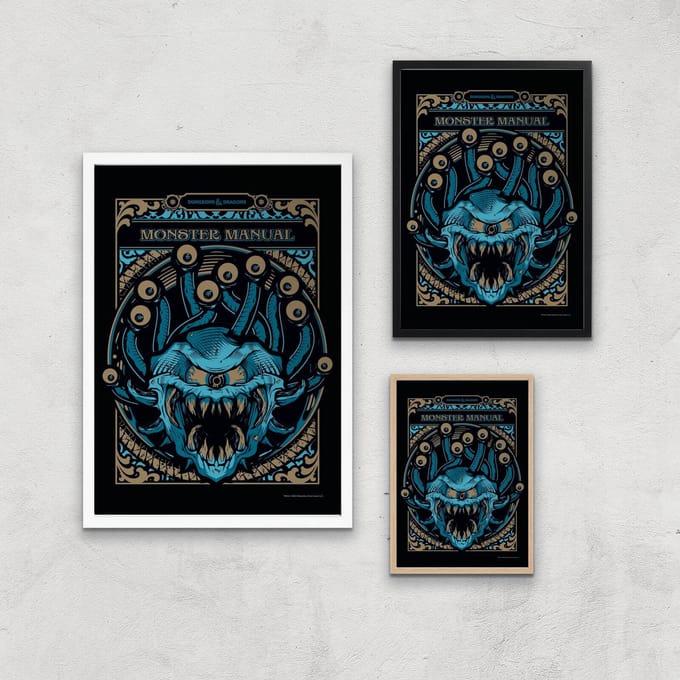 Dungeons & Dragons Monster Manual Giclee Art Print - A3 - White Hanger
