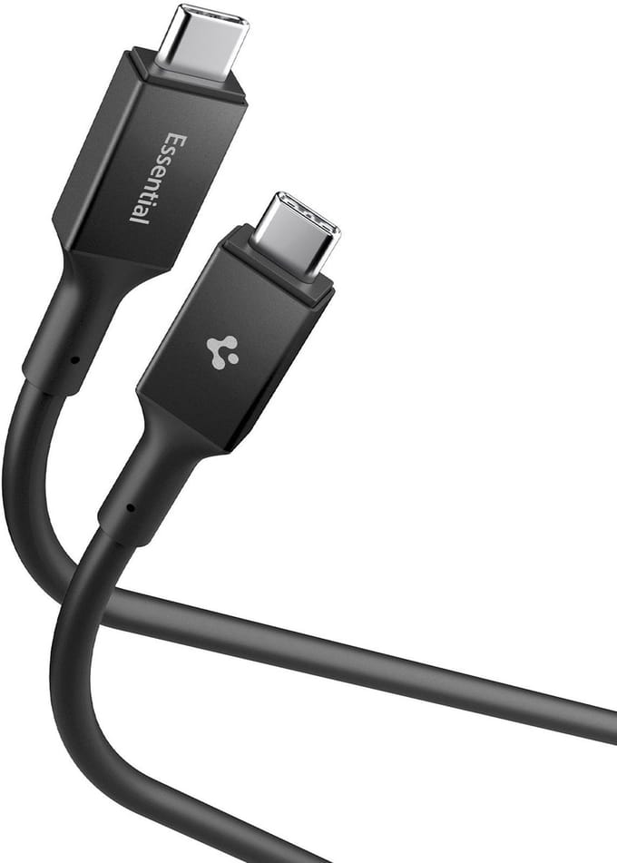 Spigen Essential | USB-C naar USB-C Kabel 100W Fast Charge | Power Delivery | 5Gbps Dataoverdracht | 2M Zwart