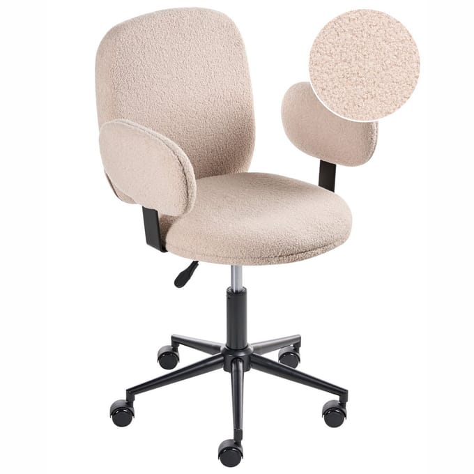 MORAGA - Bureaustoel - Beige - Bouclé