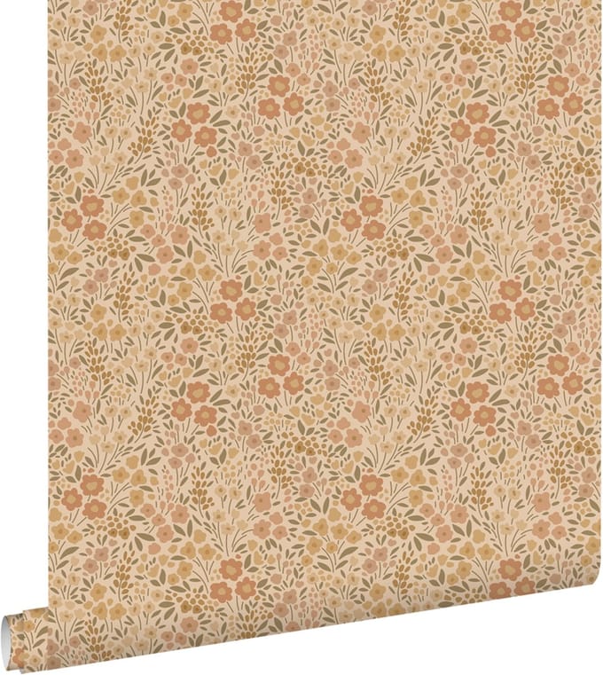 ESTAhome behang bloemetjes okergeel - 50 x 900 cm - 131459