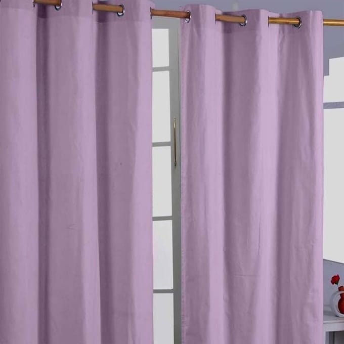 Homescapes gordijnen effen mauve set van 2 182 x 137 cm