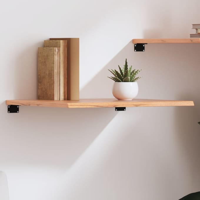 vidaXL - Wandschap - 60x50x2 - cm - behandeld - massief - eikenhout - lichtbruin