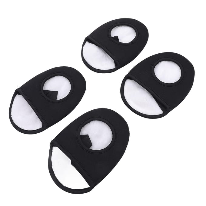 2 Paires Couvre-orteils de Chaussures de Cyclisme Épais Chaud Demi-Pied Couvre-Chaussures Coupe-vent Orteil de Chaussure de Cyclisme blanc noir