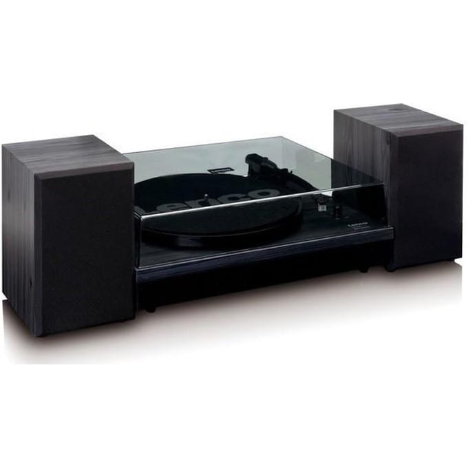 Lenco LS-300WD - Record Player with Bluetooth® and two separate speakers - Black - Platenspeler Zwart