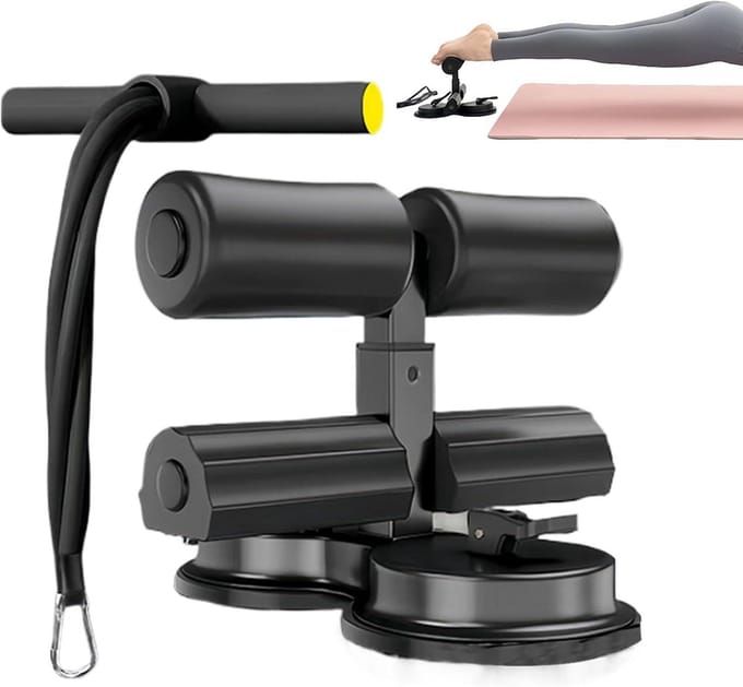 Buiktrainer Apparaat - Core Trainer - Thuis Fitness - Sterke Zuignap - Compact Ontwerp - Zwart