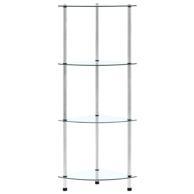 vidaXL - Kastje - 4-laags - 30x30x100 - cm - gehard - glas - transparant