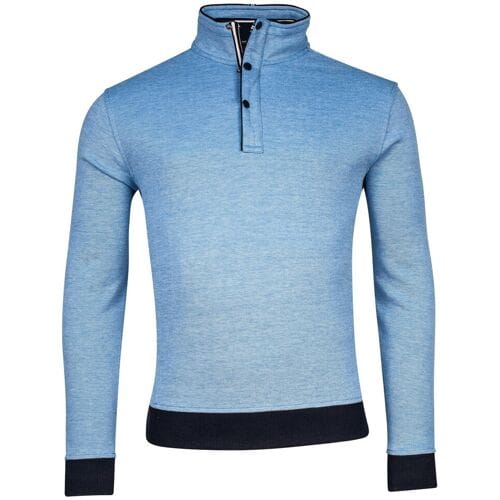 Baileys Trui Half Zip Two-Tone Oxford Doubleface Jacquard Interlock Bright Cobalt / male