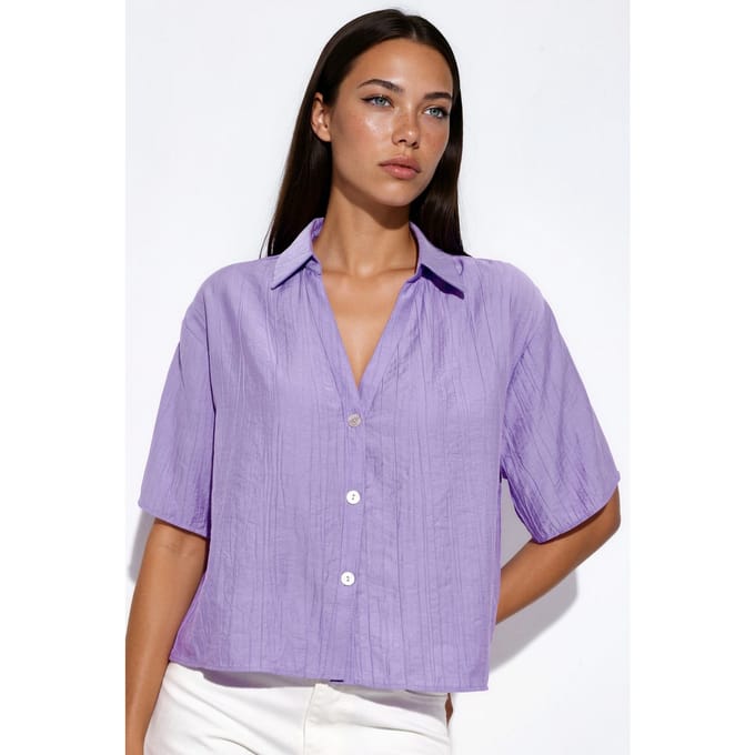Dames Cropped Relaxed Shirt