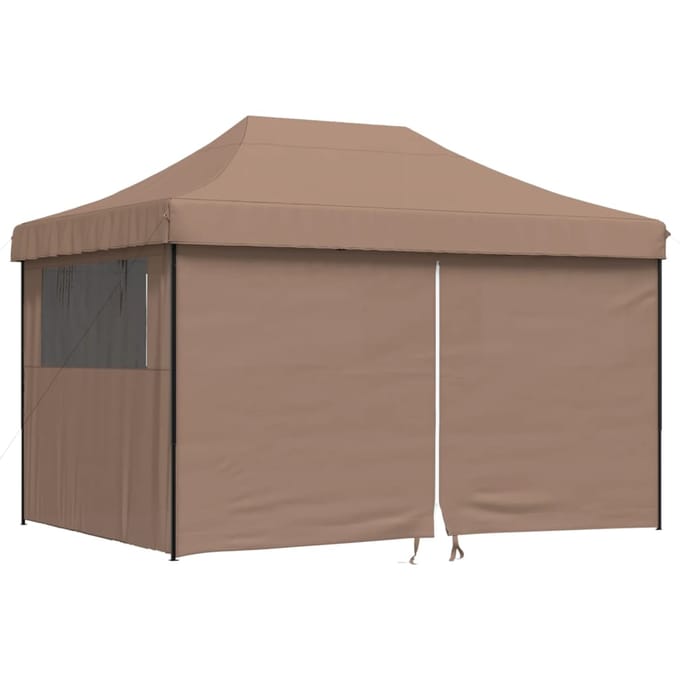 vidaXL - Partytent - inklapbaar - pop-up - met - 4 - zijwanden - bruin