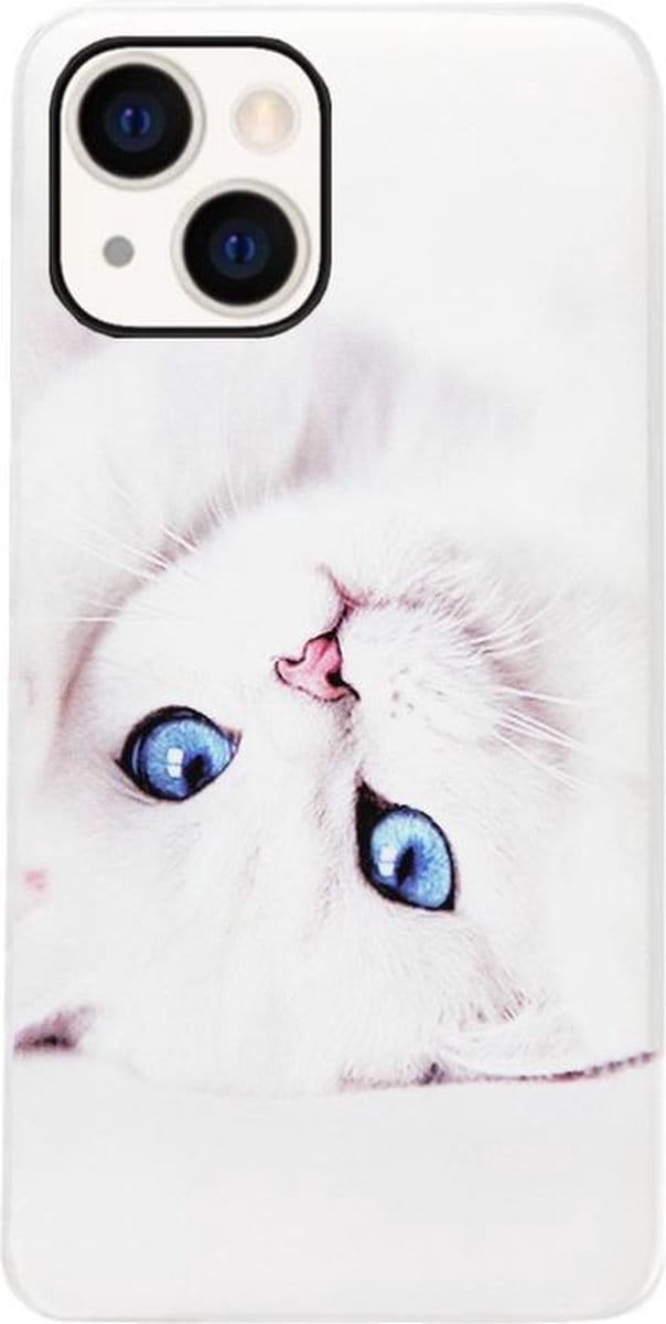 ADEL Siliconen Back Cover Softcase Hoesje Geschikt voor iPhone 13 Mini - Katten