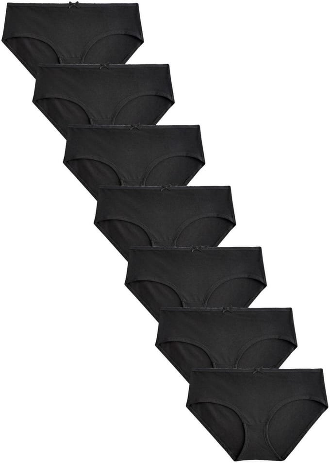 Next - Dames - Set van 7 slips met hoog katoengehalte - Zwart