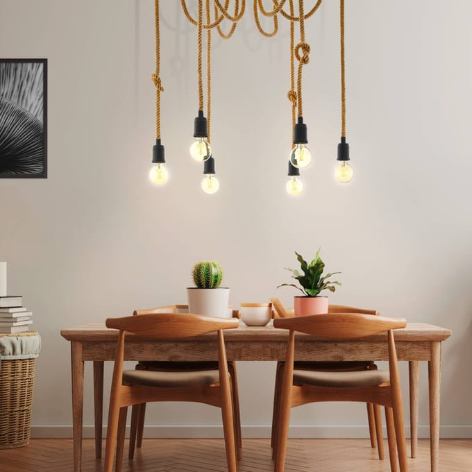 EGLO Rampside Vintage Hanglamp - E27 - 6 lichts