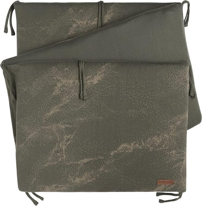Baby's Only Gebreide bedbumper - Bedomrander - Bedomranding baby Marble - Khaki/Olive - 180x40 cm