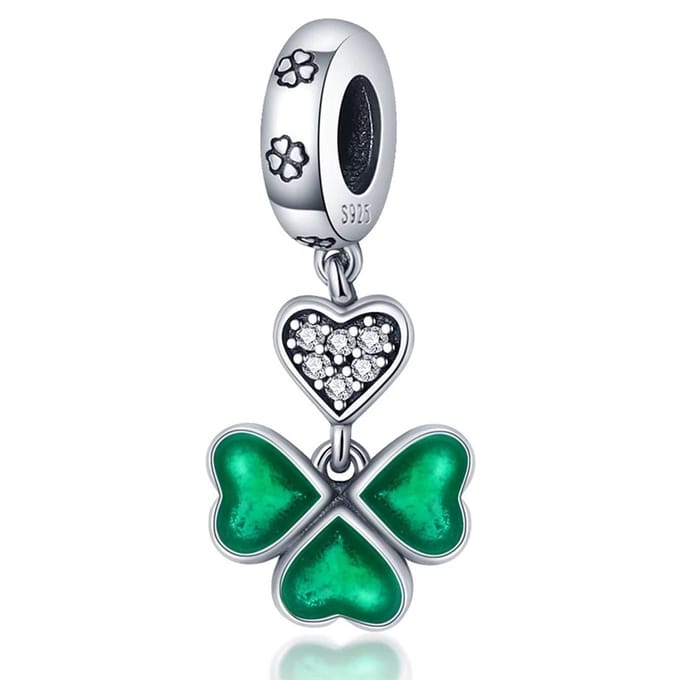 Klavertjevier Bedel van 925 Sterling Zilver met Zirkonia - RomyStones