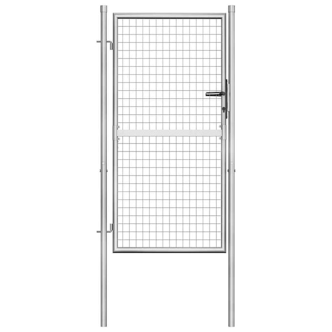 vidaXL - Tuinpoort - gegalvaniseerd - staal - 105x150 - cm - zilver